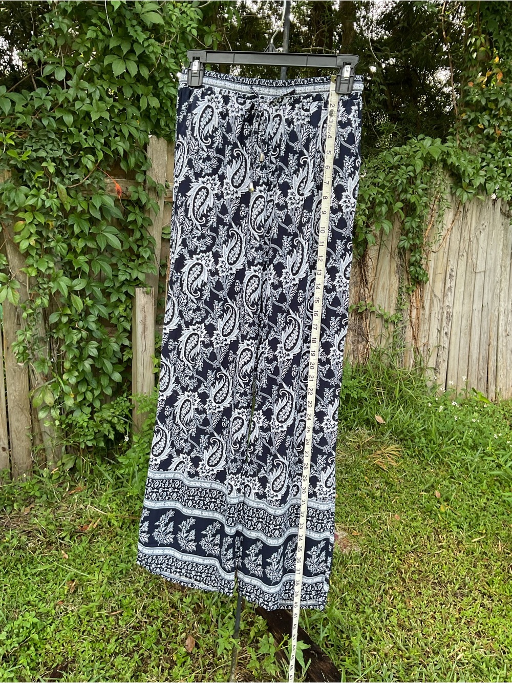 Women’s Navy Paisley Swim Cover-Up Pants